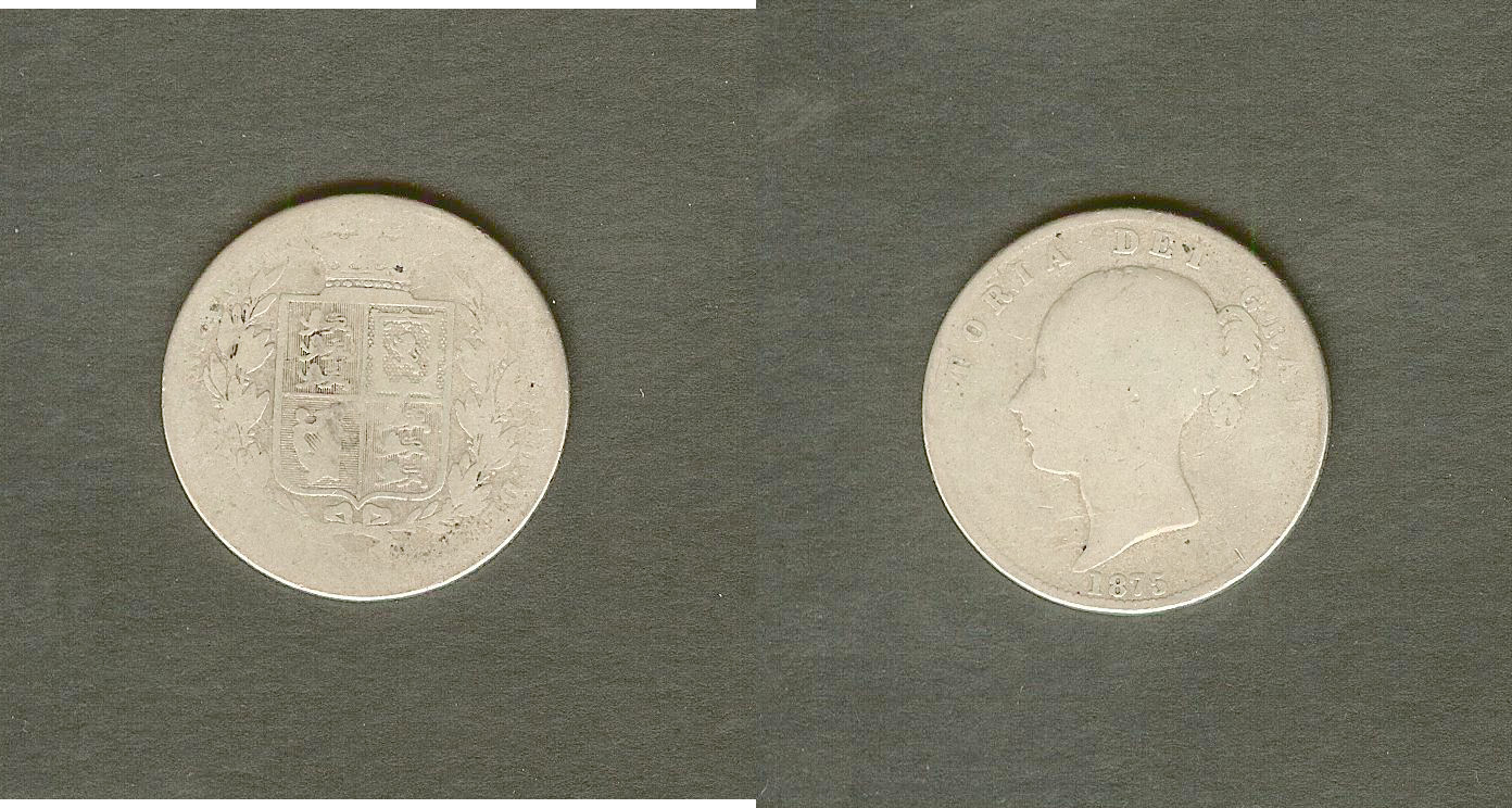 ROYAUME-UNI 1/2 crown Victoria 1875 B